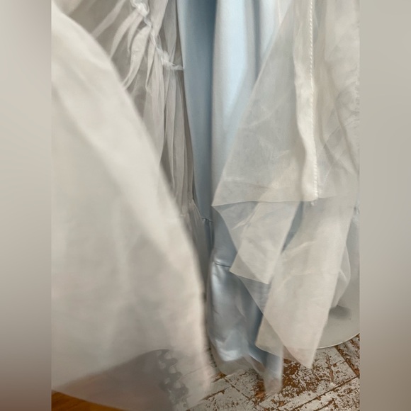 Mable Fiori Light Blue Tulle Tiered Maxi Dress - Picture 9 of 10